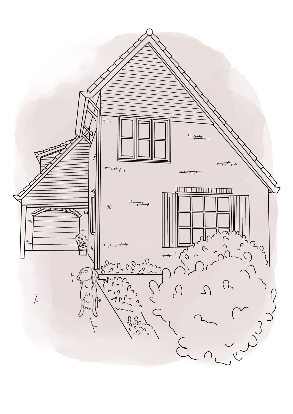 Line Art Huisillustratie op Maat Minimalistisch & Persoonlijk Cadeau