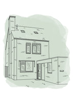 Line Art Huisillustratie op Maat Minimalistisch & Persoonlijk Cadeau