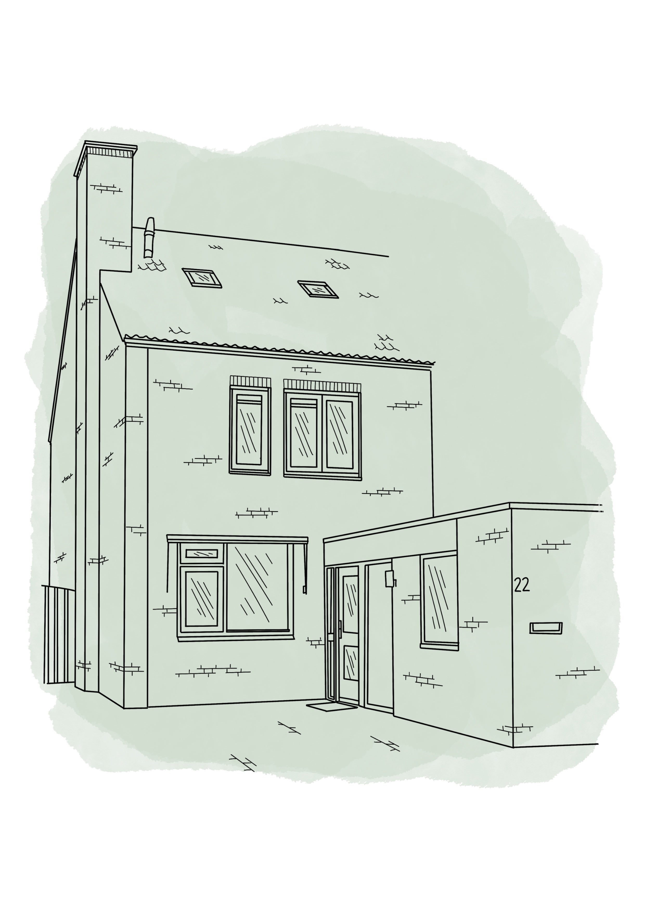 Line Art Huisillustratie op Maat Minimalistisch & Persoonlijk Cadeau
