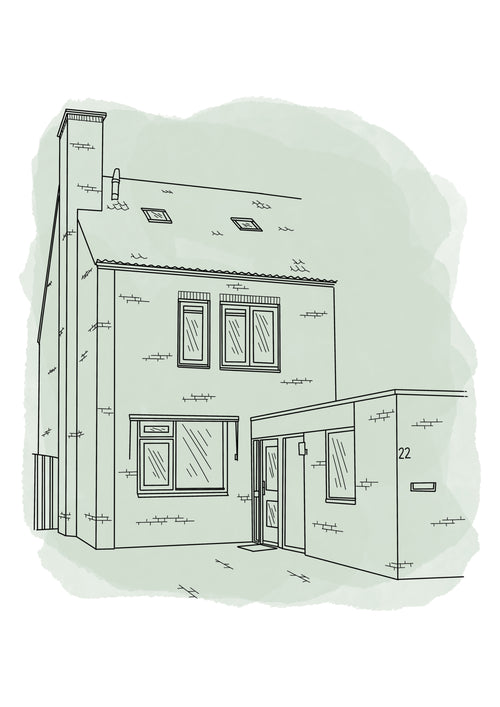 Line Art Huisillustratie op Maat Minimalistisch & Persoonlijk Cadeau