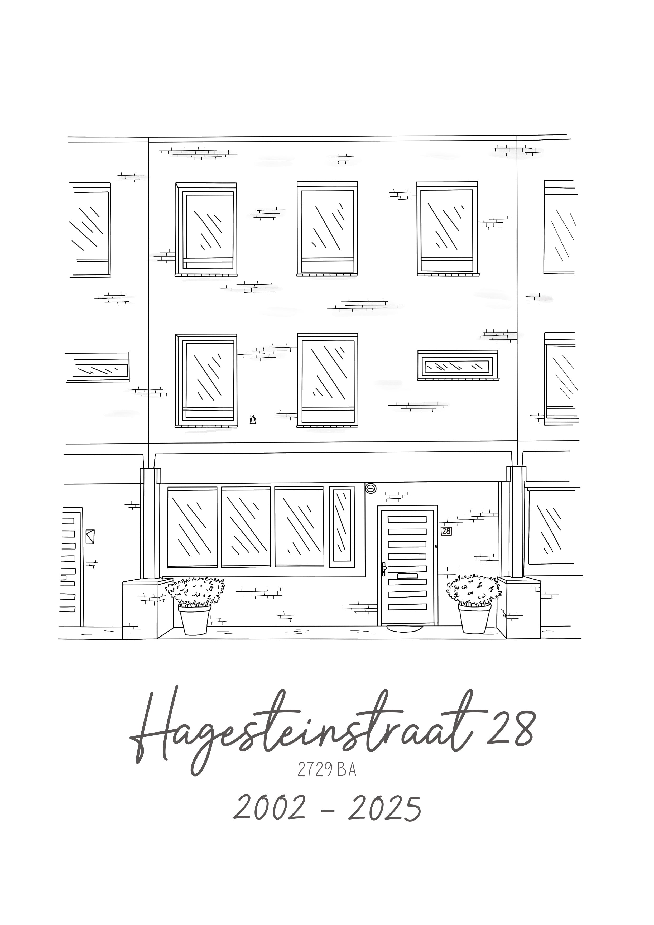 Line Art Huisillustratie op Maat Minimalistisch & Persoonlijk Cadeau