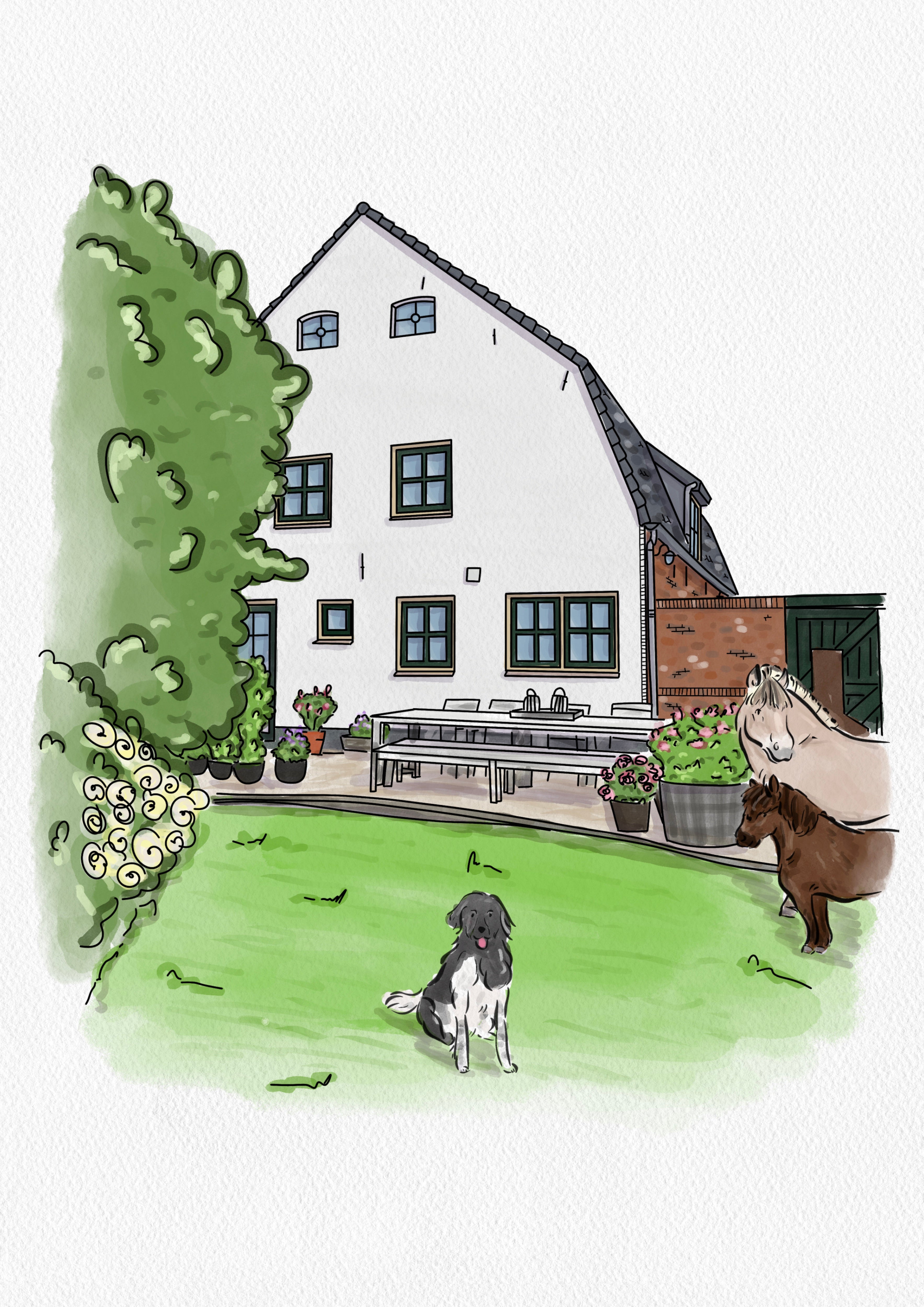 🏡 Persoonlijke Huisillustratie met jullie. Een blijvende herinnering & uniek cadeau