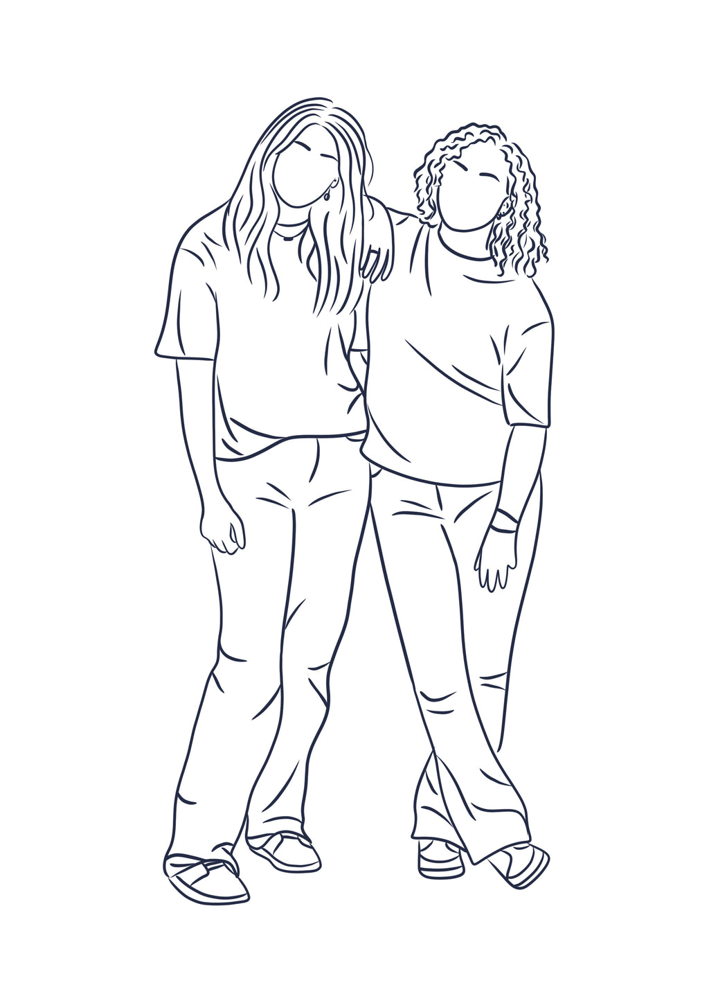 Line Art Vriendschap  Een Tijdloos Symbool van Jullie Band