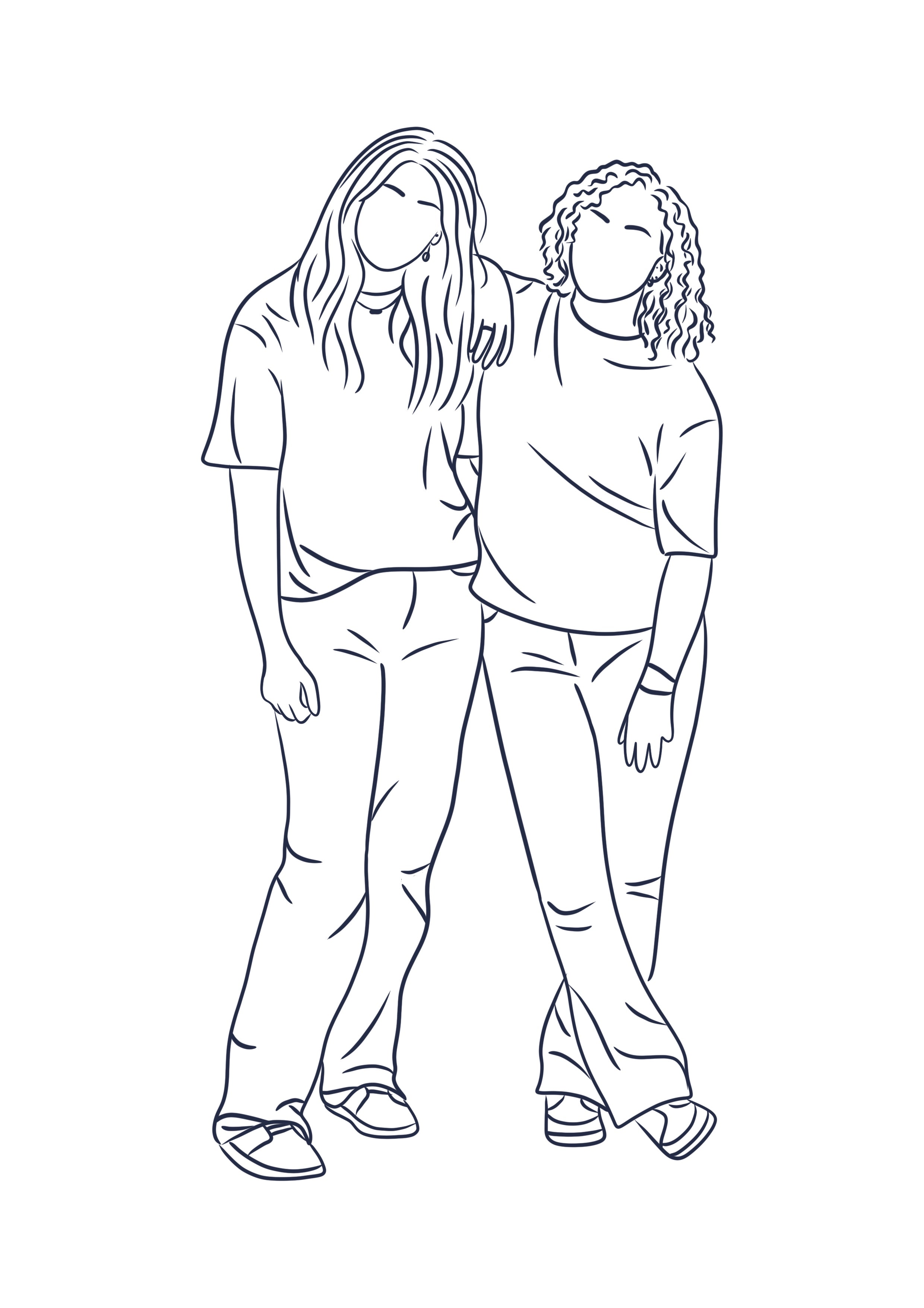 Line Art Vriendschap  Een Tijdloos Symbool van Jullie Band