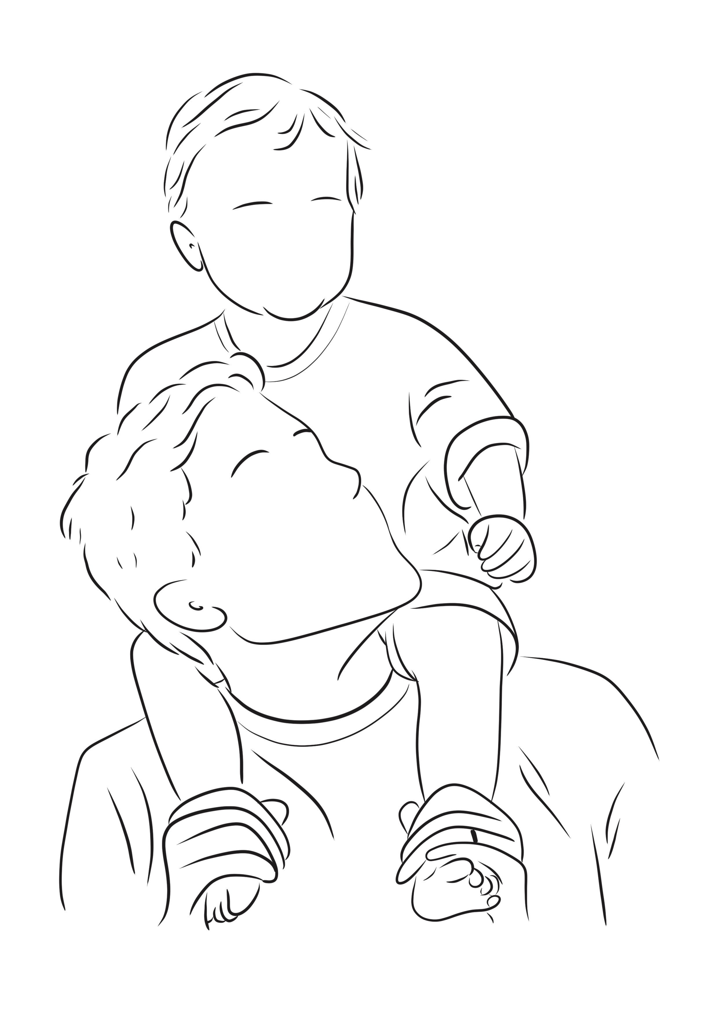 Vaderdag Illustratie op Maat – Vader met Kind - Digitaal bestand