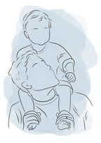 Vaderdag Illustratie op Maat – Vader met Kind - Digitaal bestand