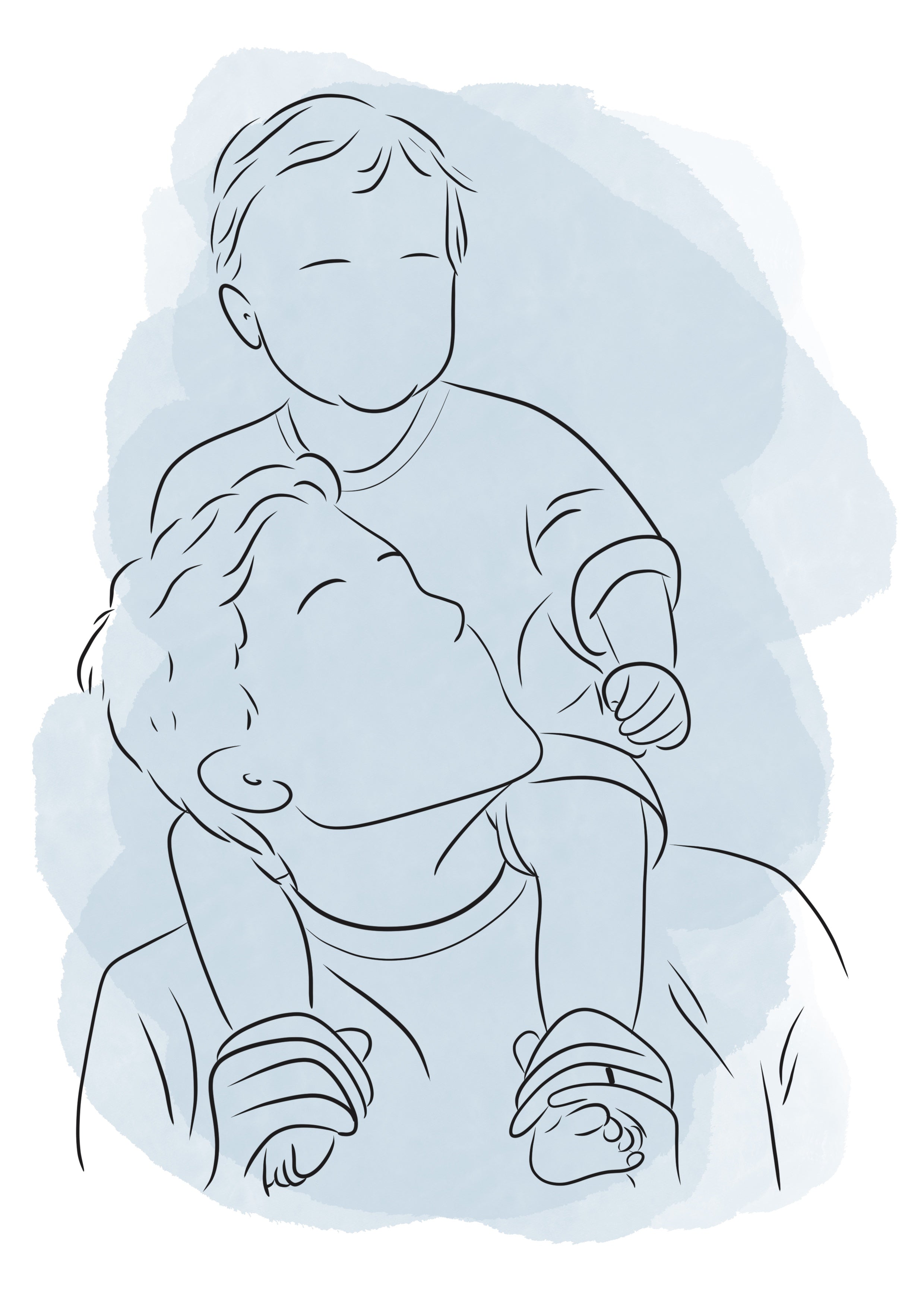 Vaderdag Illustratie op Maat – Vader met Kind - Digitaal bestand