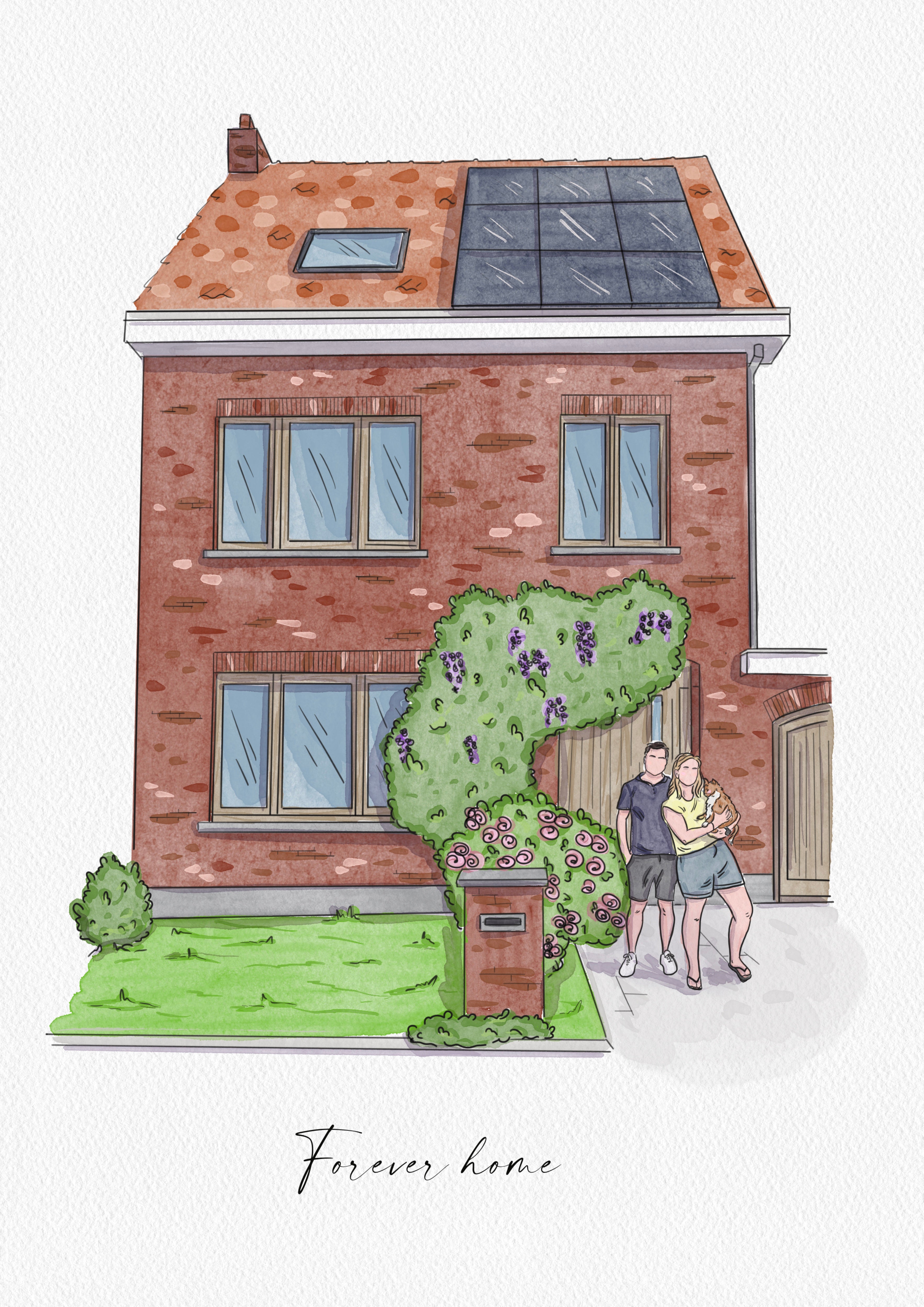 🏡 Persoonlijke Huisillustratie met jullie. Een blijvende herinnering & uniek cadeau