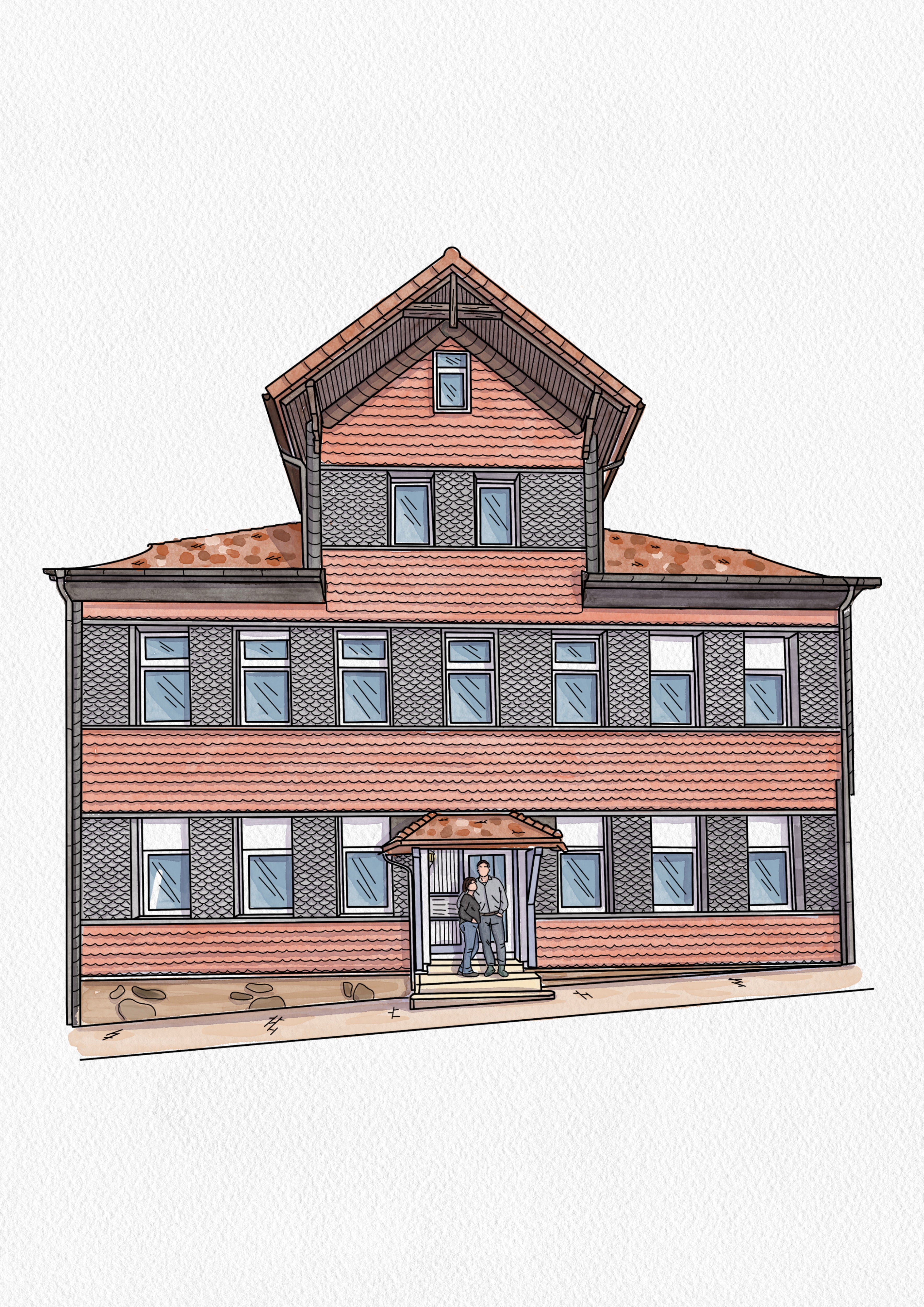 🏡 Persoonlijke Huisillustratie met jullie. Een blijvende herinnering & uniek cadeau