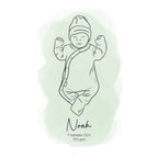 👶 Line Art Kraamcadeau – Pasgeboren Baby