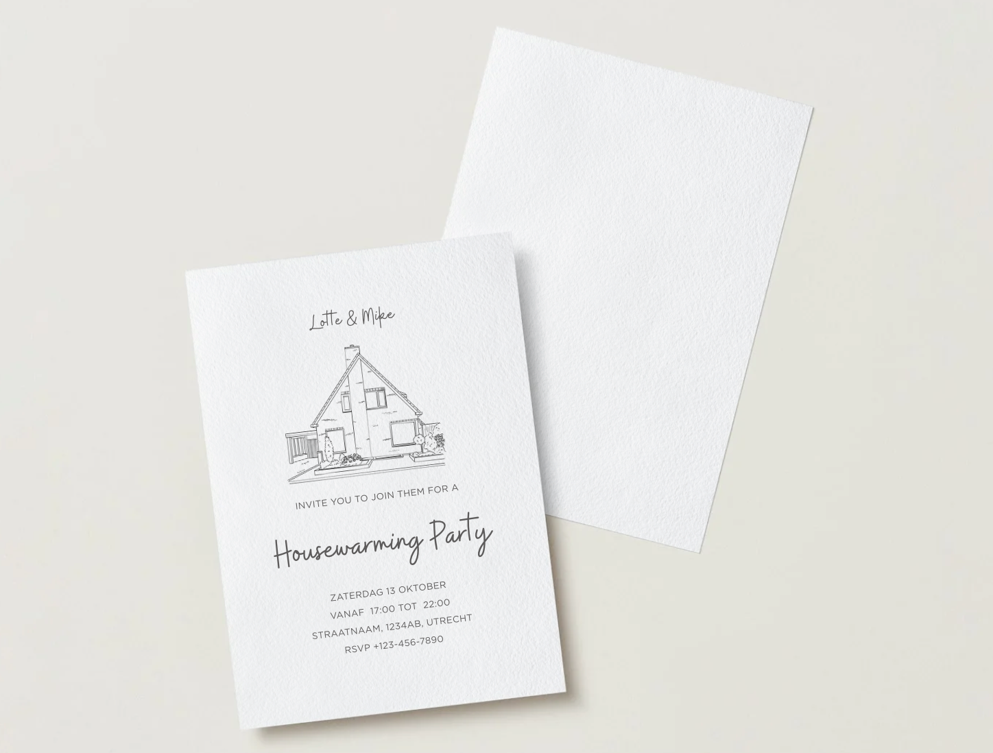 🏡 Gepersonaliseerd housewarming uitnodiging met Illustratie